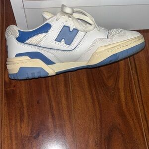 Kids White and Blue Sneakers